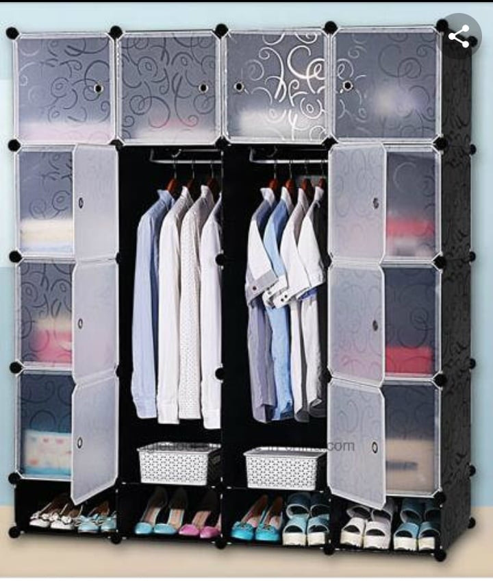 Armoire de rangement + chaussures - Plastique 4 Battants