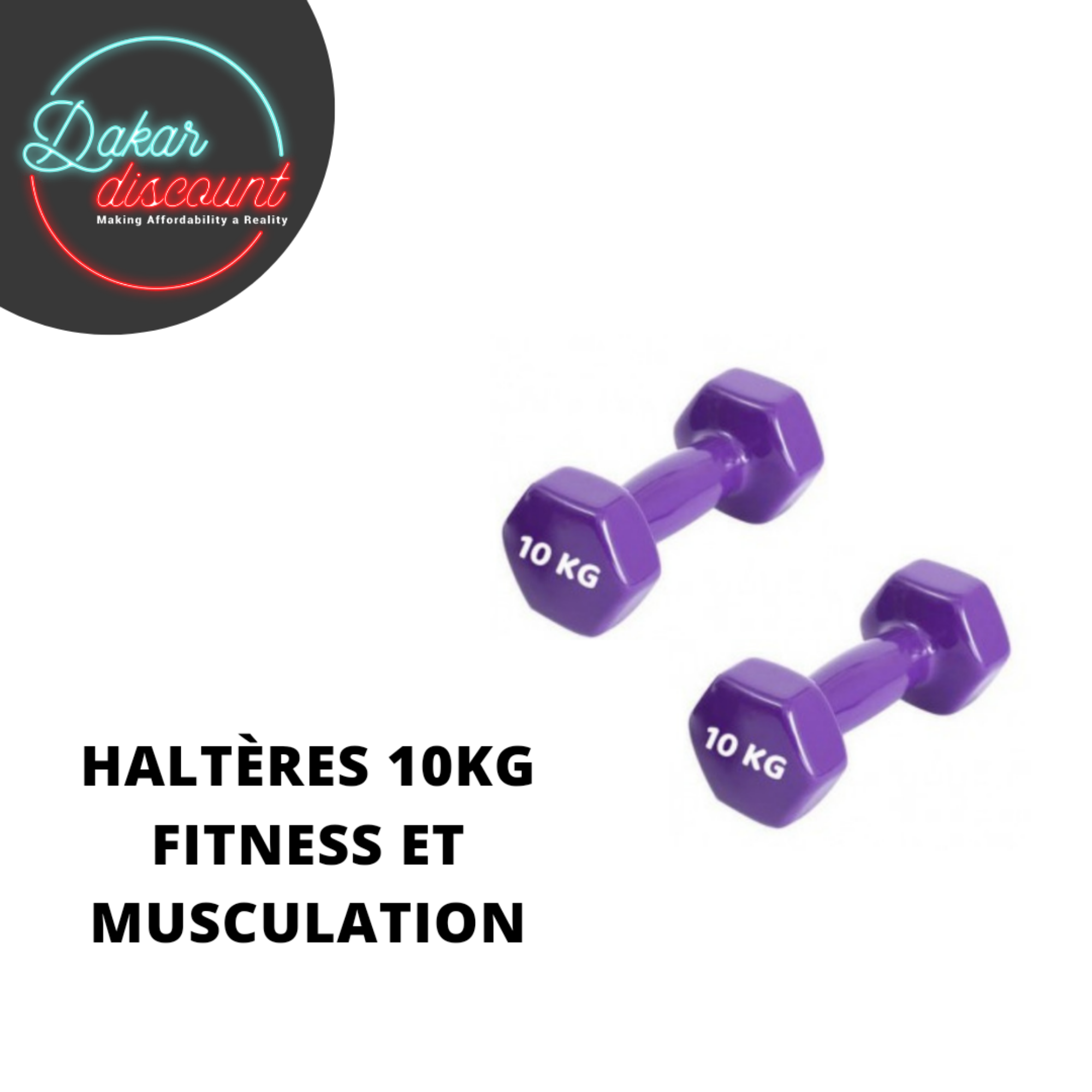 Haltères Biceps en Vinyle 10 kg — Paire