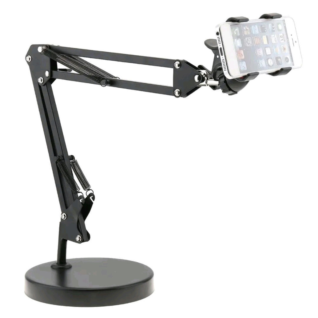 Support de bureau extensible en métal pour smartphone, tablette