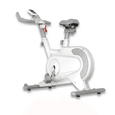 Vélo de Spinning Blanc Design Épuré Premium — Roue Carénée Silencieuse