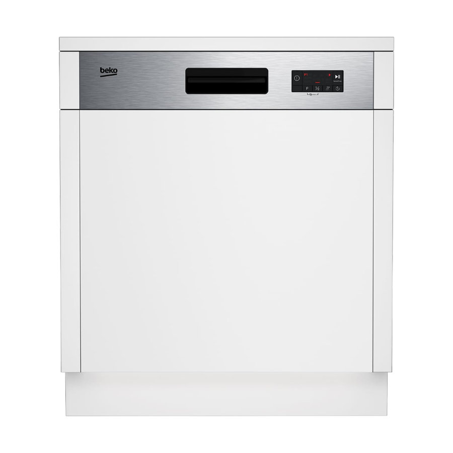 Lave-vaisselle Beko semi-encastrable 13 couverts classe E gris BDSN153E3X