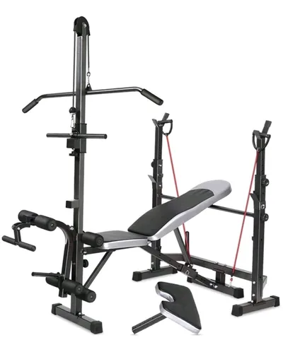 Banc de musculation multifonction avec poulie et accoudoir