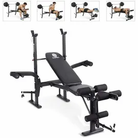 Banc de musculation multifonction structure compacte, visuel multi-exercices