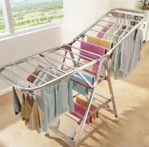 Étendoir sèche-linge en inox pliable à ailes