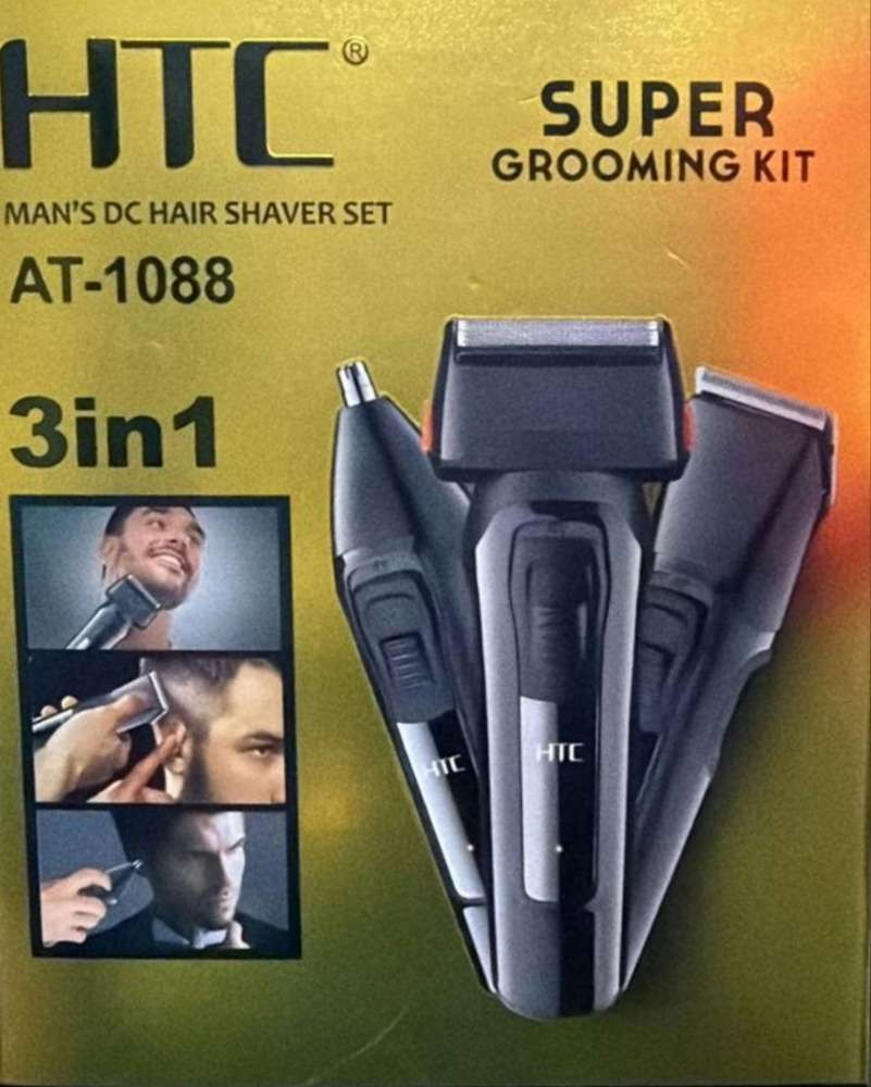 Tondeuse et Rasoir HTC AT-1088 - Kit de Toilettage 3 en 1 pour Homme