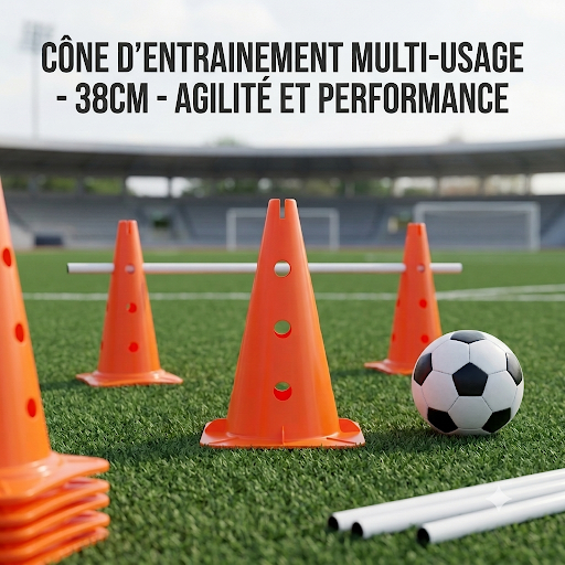 Cône d'entrainement multi-usage 38 cm pour parcours sportifs