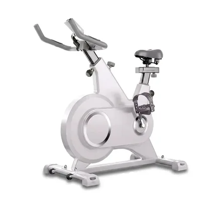Vélo de Spinning Blanc Épuré — Roue d'Inertie Silencieuse