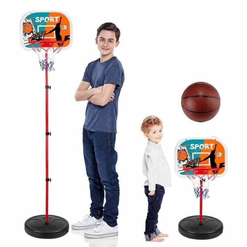 Panier de basket-ball avec panneau, ballon gonflable et hauteur réglable