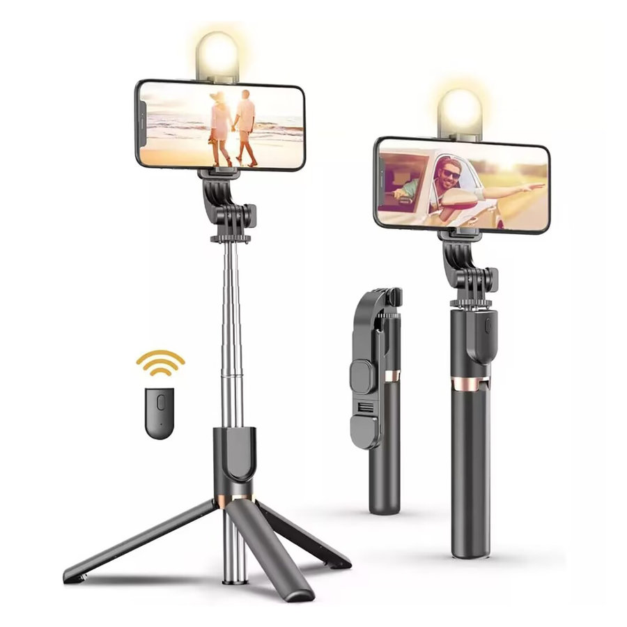 Perche Selfie Trépied LIVE-K8 LED avec Télécommande et Éclairage