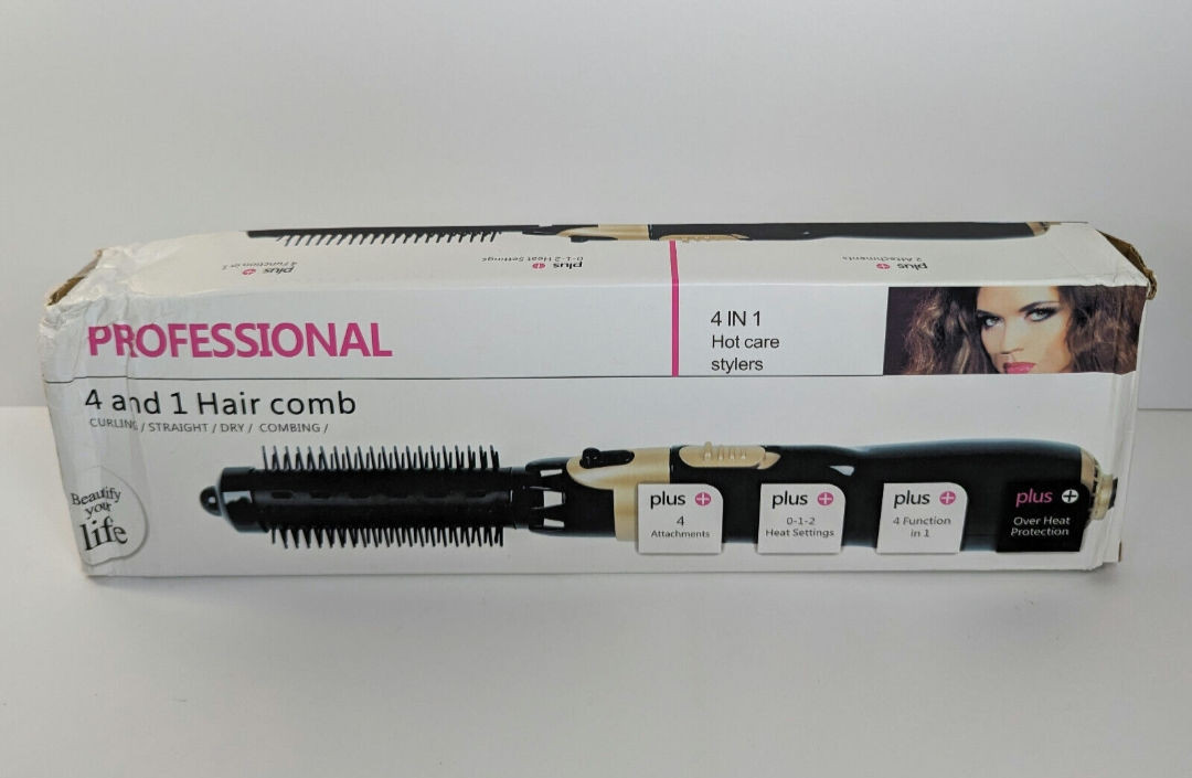 Peigne électrique 4 en 1 - boucler les cheveux, lisse-rotatif, brosse