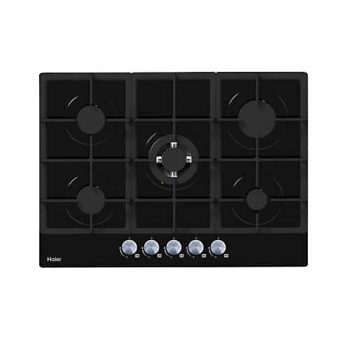Plaque de cuisson encastrable Haier 5 feux gaz 90x60 noir HOB790B