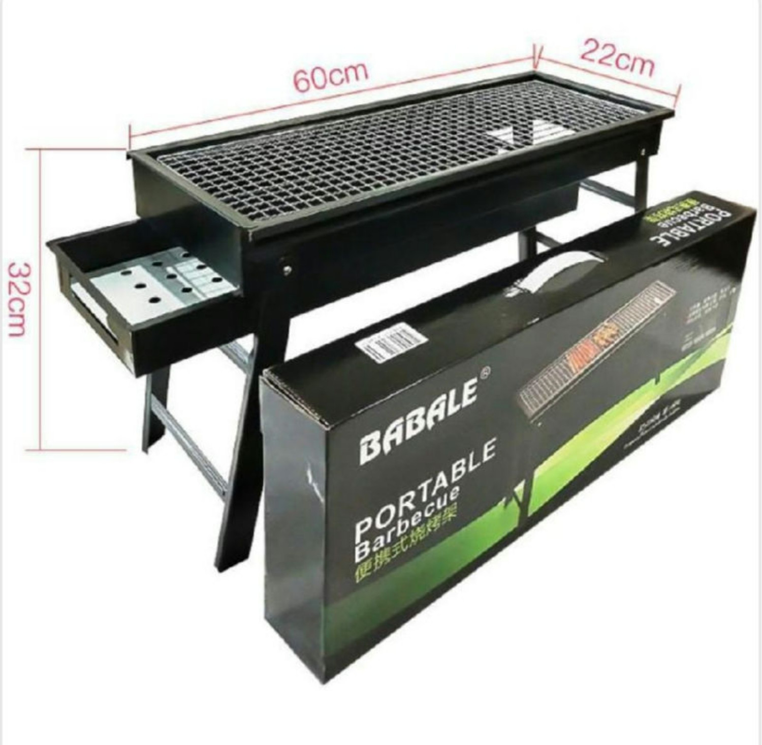 Barbecue à charbon pliable et inoxidable