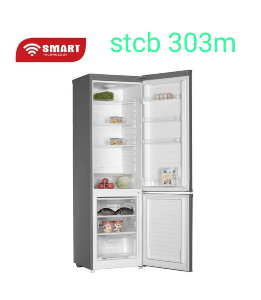 Réfrigérateur Smart Technology combiné 3 tiroirs 227 litres gris STCB-303M