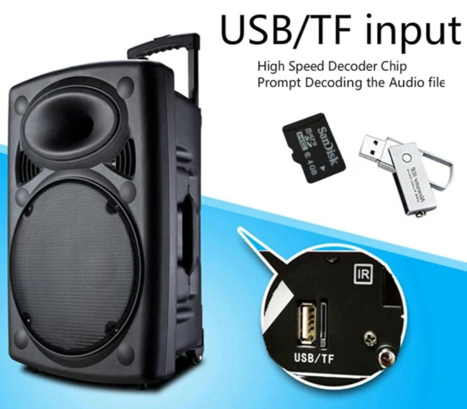 Haut parleur de basse Portable Bluetooth Subwoofer 12 pouces extérieur étanche