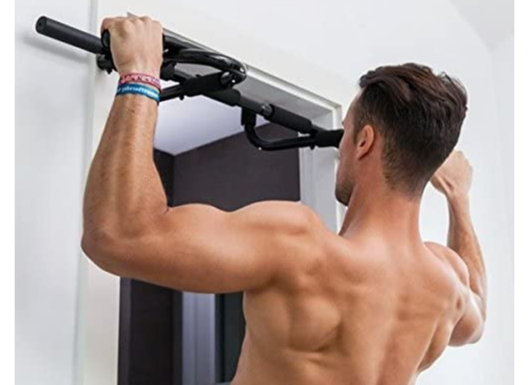 Barre fixe multifonction - barre de porte - pull up bar acier gris