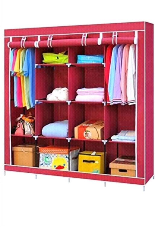 Armoire de rangement en penderie 4 battants