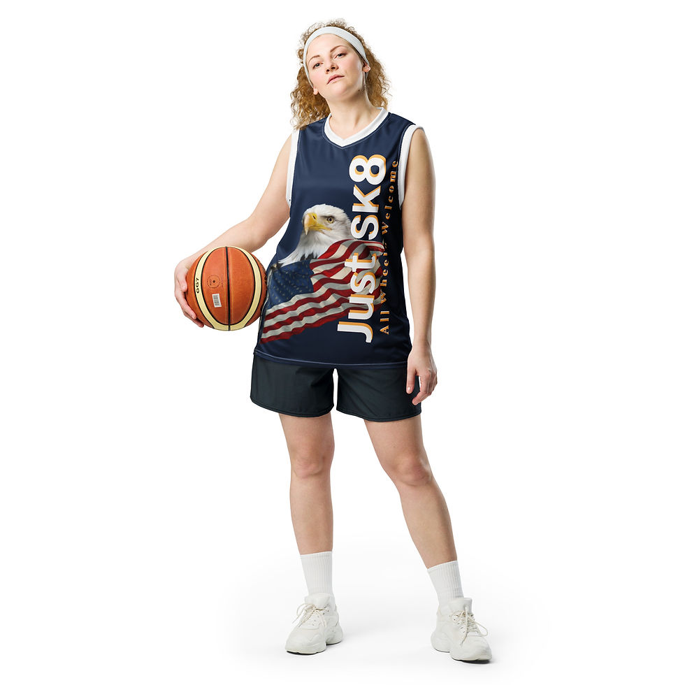Thumbnail: Just Sk8 Recycled unisex basketball jersey Nvy Amer
