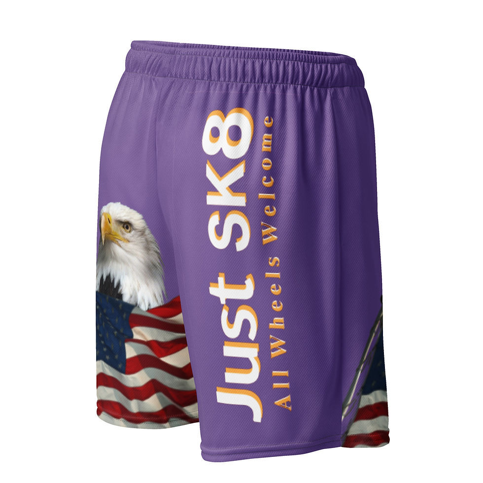 Thumbnail: Just Sk8 Unisex mesh shorts Pur Amer2