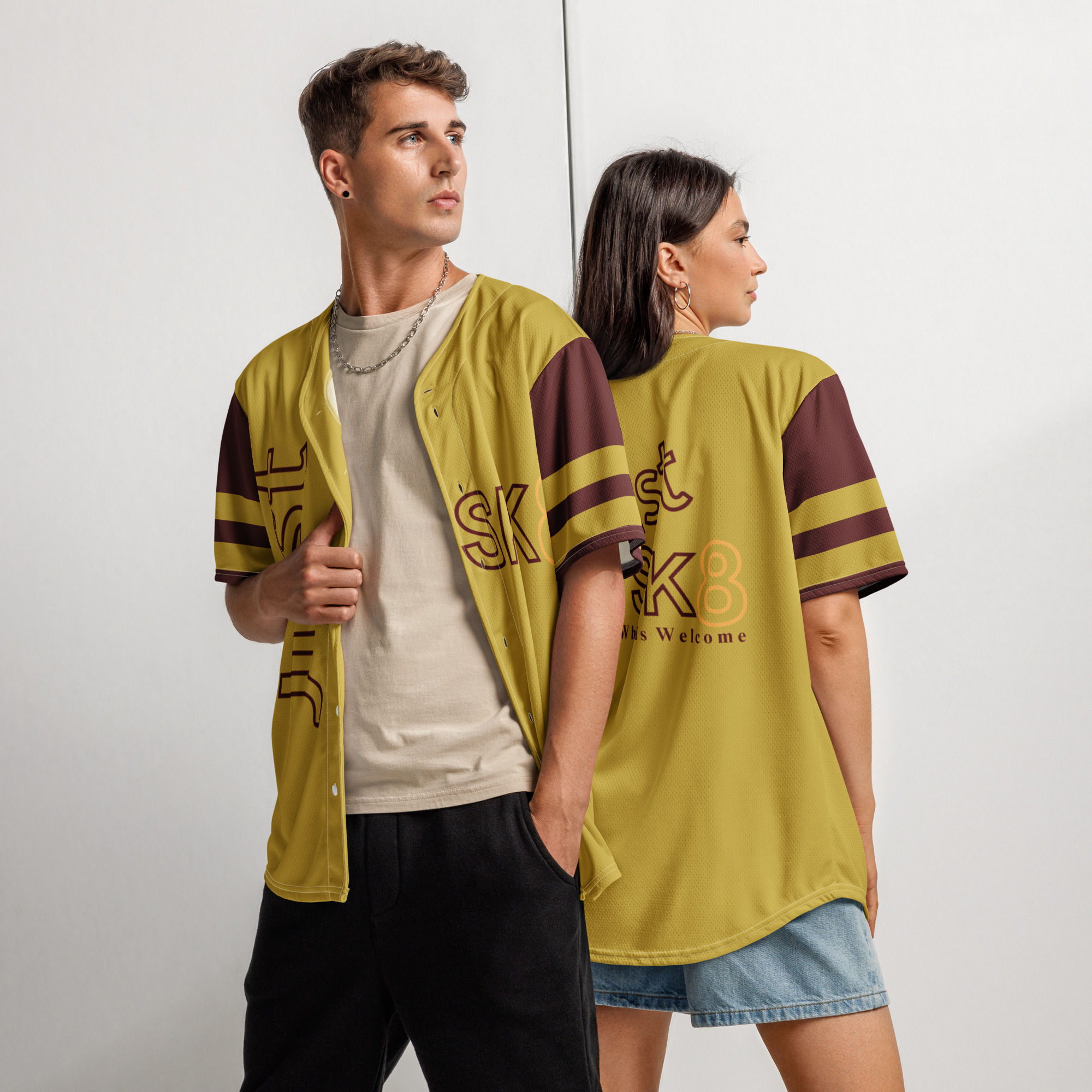 Just Sk8 Baseball jersey Gld Bur