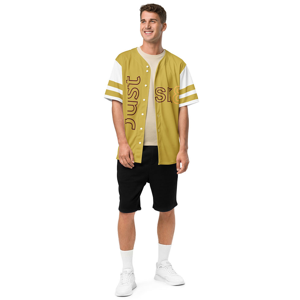 Thumbnail: Just Sk8 Baseball jersey Gld Wht