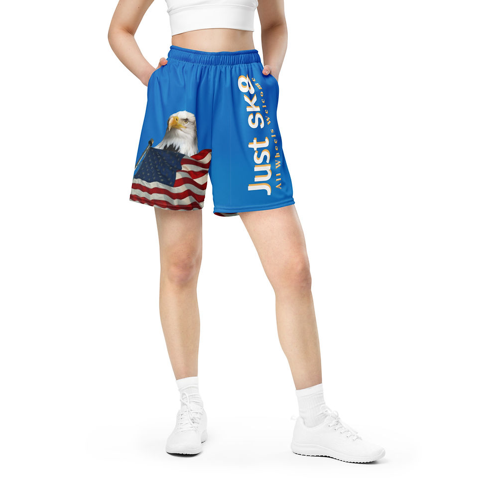 Thumbnail: Just Sk8 Unisex mesh shorts Blu Amer2