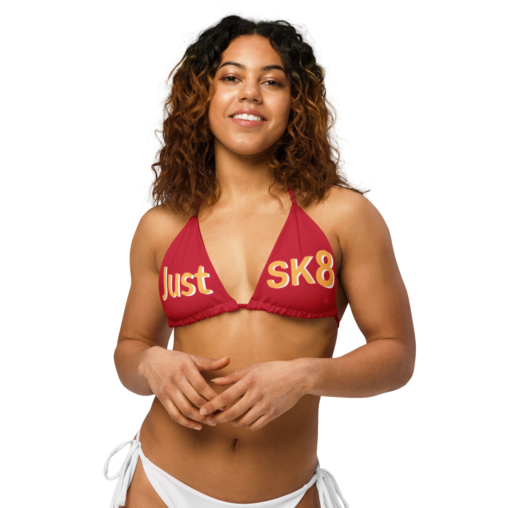Just-Sk8 2nd Gen All-over print recycled string bikini top copy