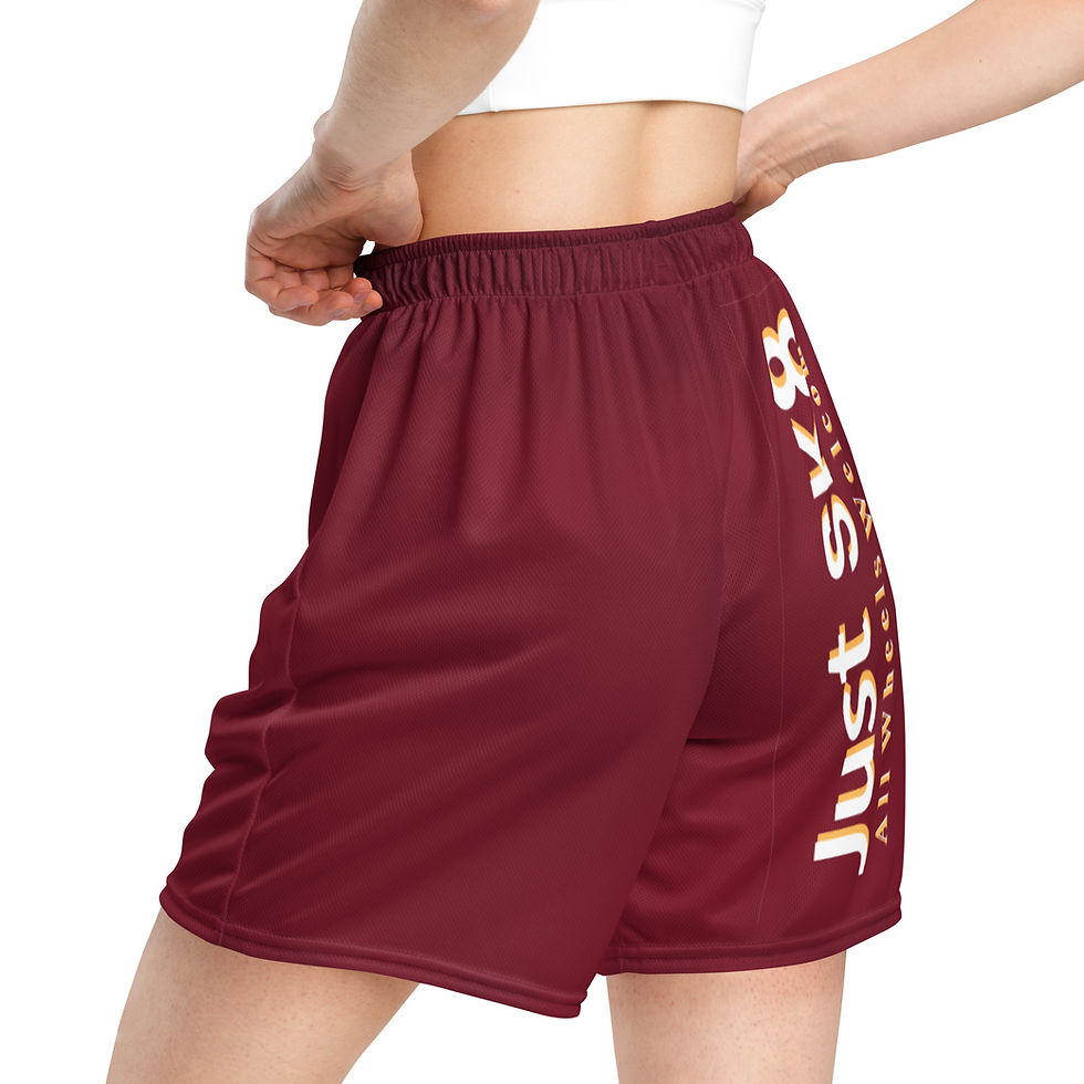 Thumbnail: Just Sk8 Unisex mesh shorts Bur 2
