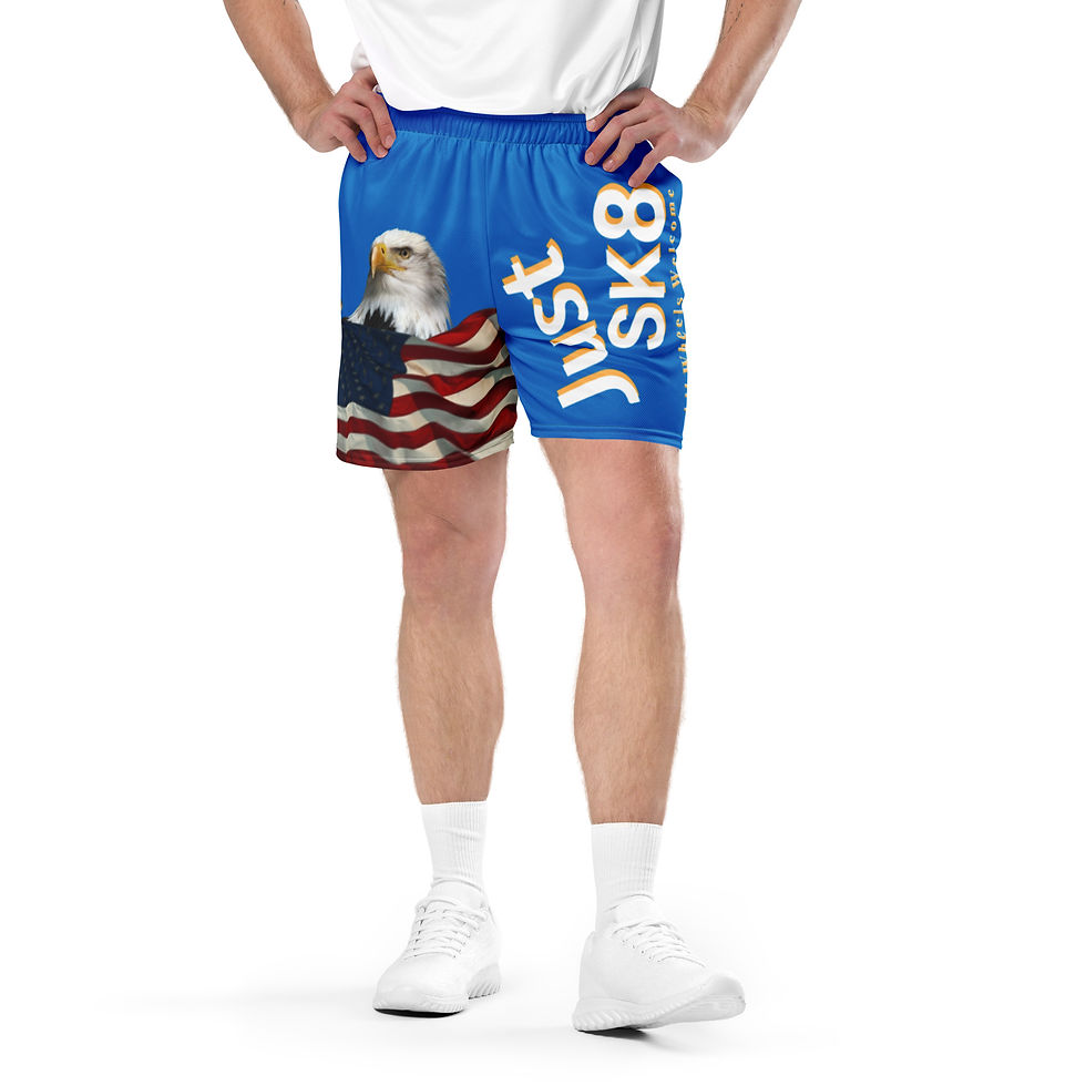 Thumbnail: Just Sk8 Unisex mesh shorts Blu Amer1