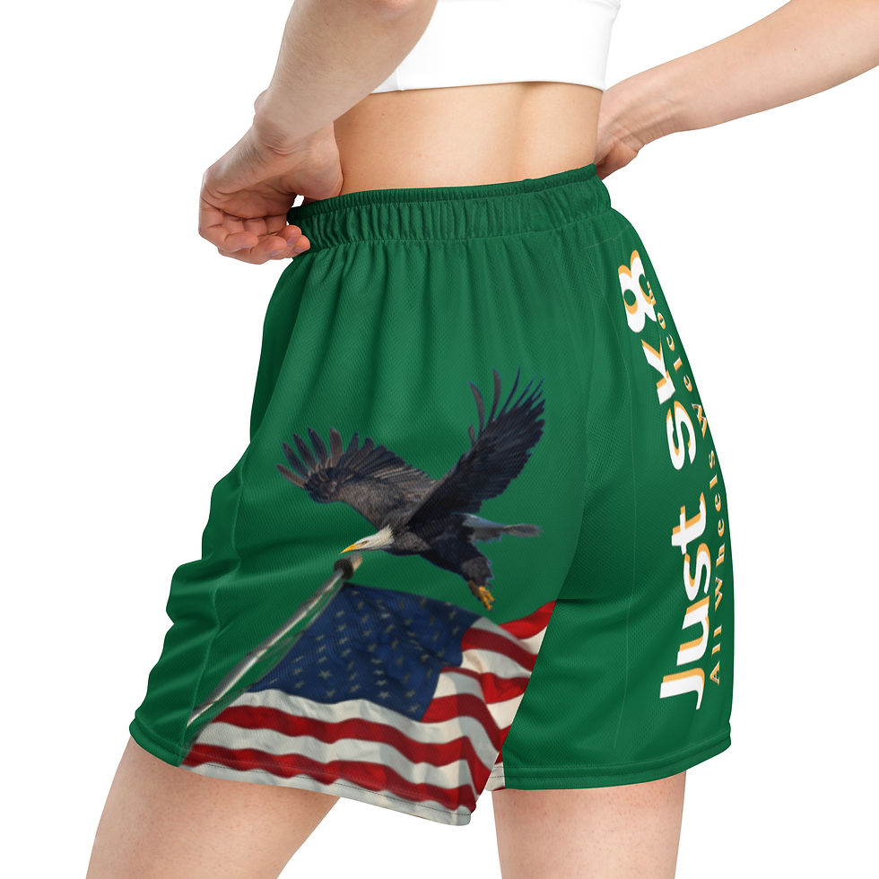 Thumbnail: Just Sk8 Unisex mesh shorts Amer Grn 2
