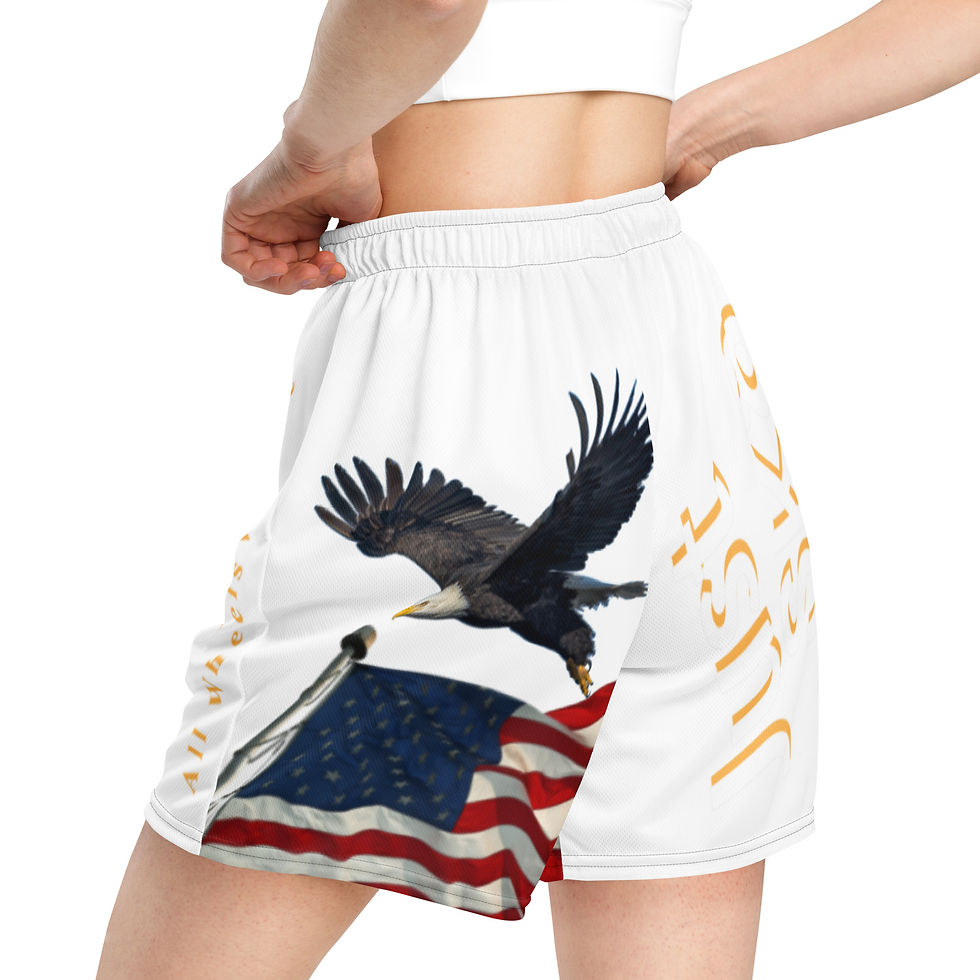 Thumbnail: Just Sk8 Unisex mesh shorts Amer Wht