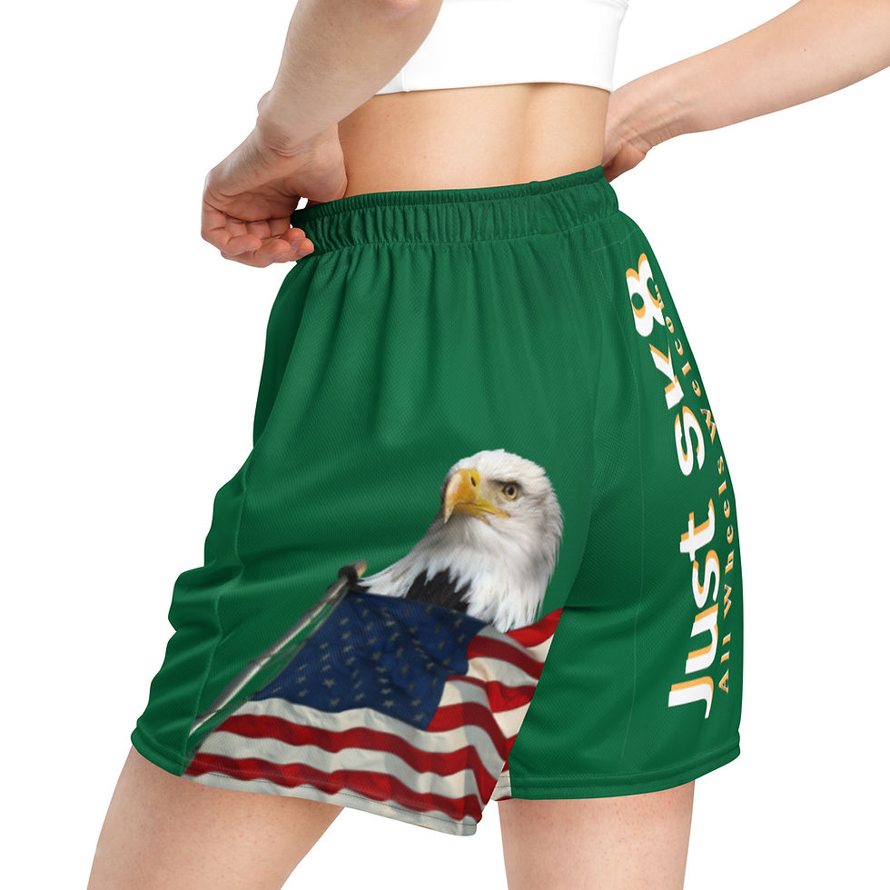 Thumbnail: Just Sk8 Unisex mesh shorts Grn Amer2
