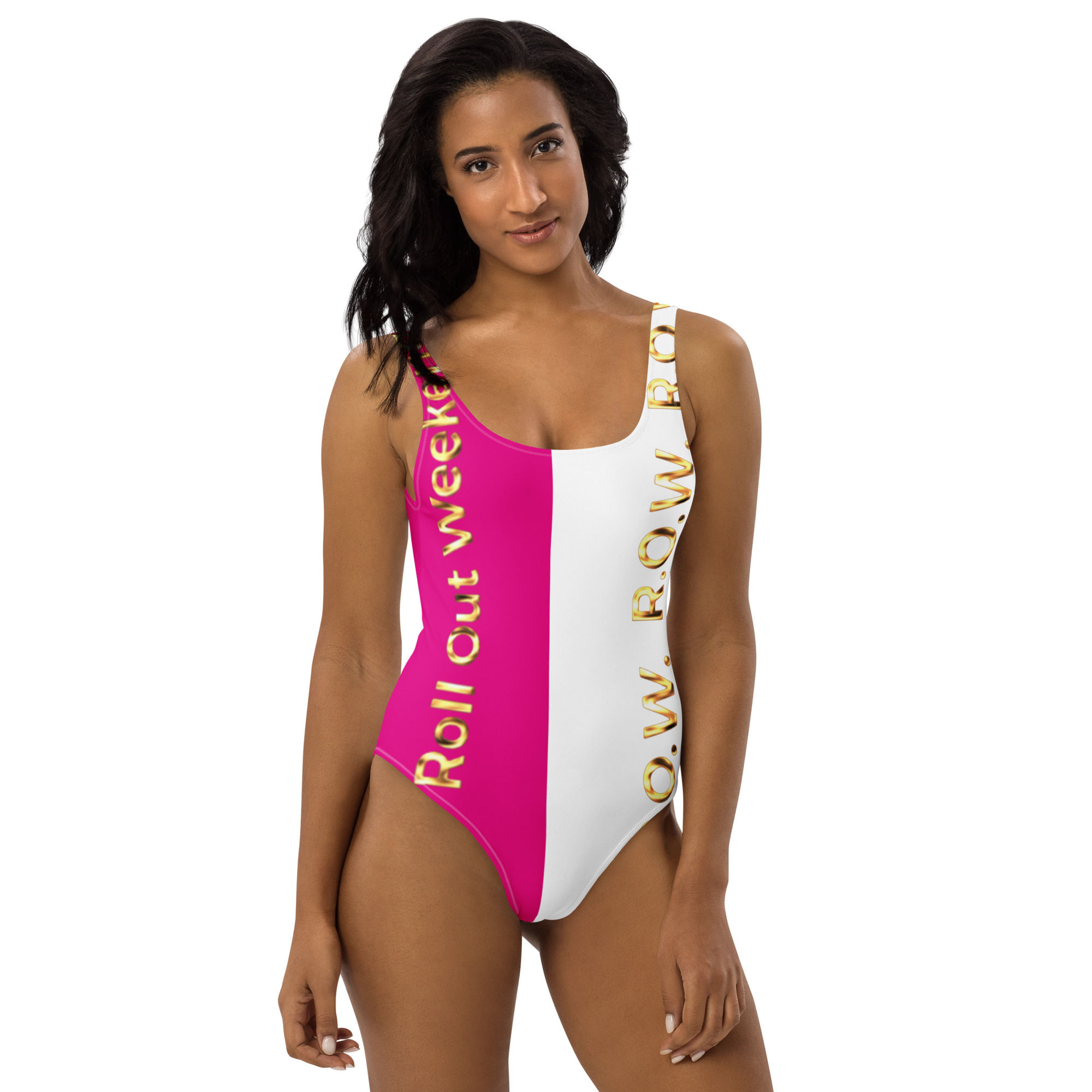 R.O.W. 2nd Gen One-Piece Swimsuit Pink Wht