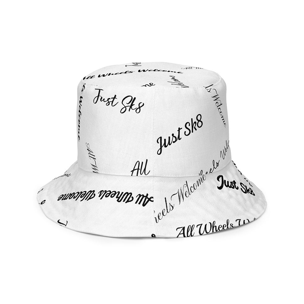 Thumbnail: Just Sk8 5th Gen Reversible bucket hat White Blk Print