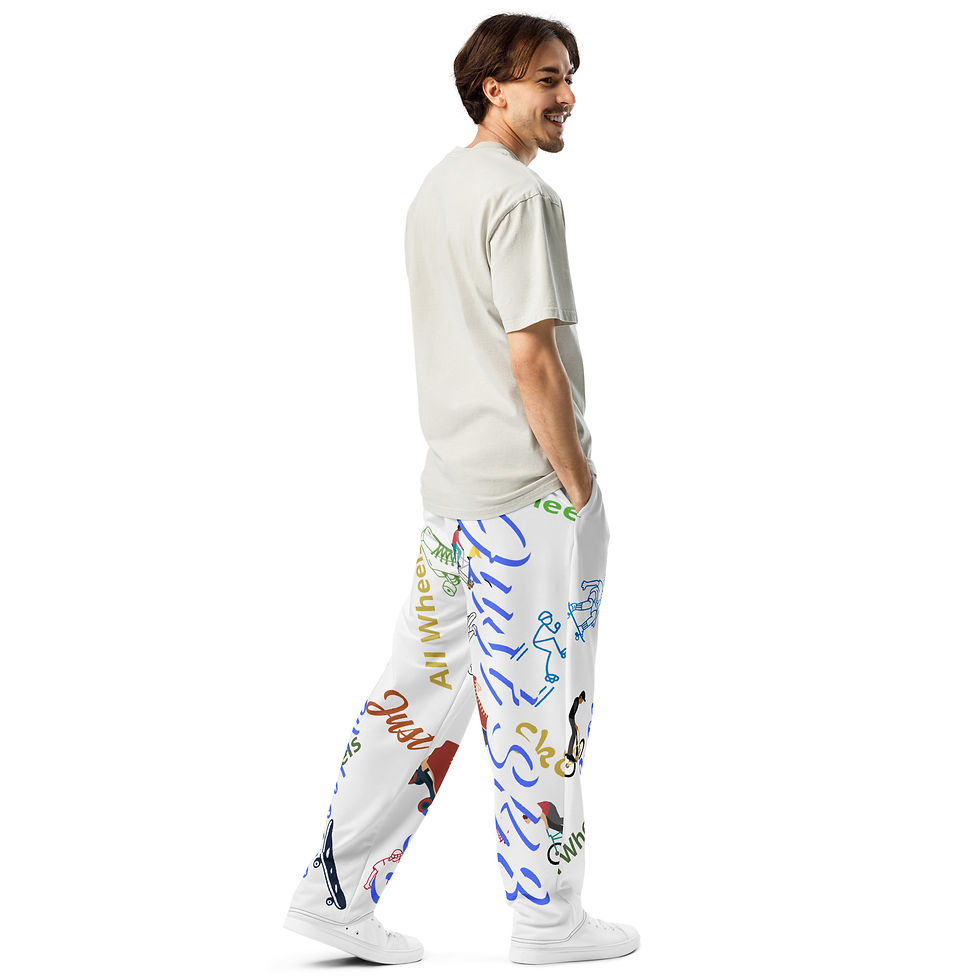 Thumbnail: Just Sk8 5th Generation Wide-leg joggers White W/Blue Just SK8
