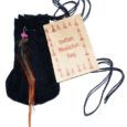 Medecine bag amérindien en cuir noir