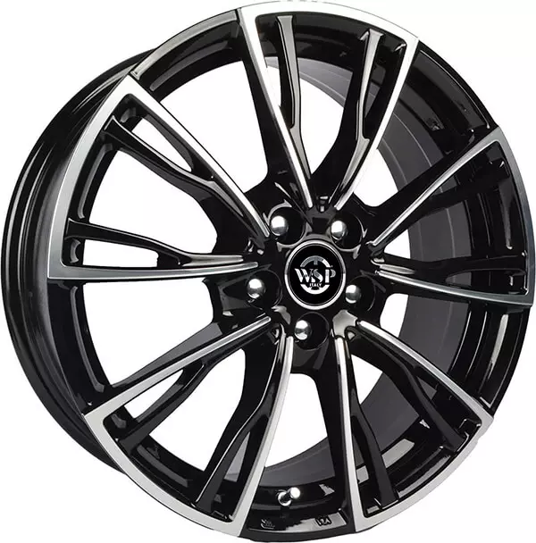 7.5x19 LUGANO WD006 5X114.3 53 67.1 GLOSSY BLACK POLISHED