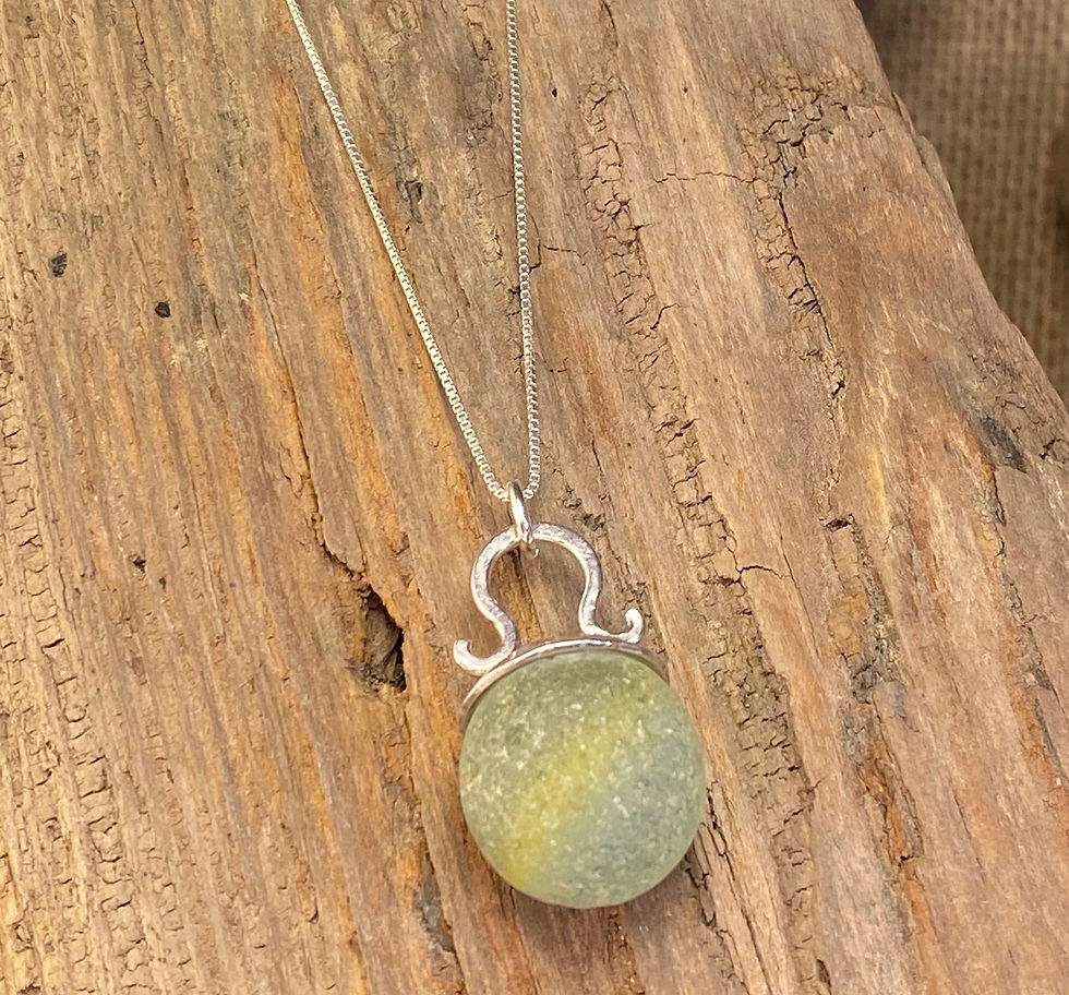 Thumbnail: Seaglass Marble Pendant with Large Bail