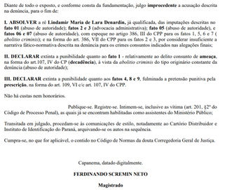 Ex-prefeita de Capanema Lindamir Denardin é absolvida em processo por ameaça contra Procurador