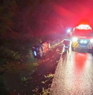 Motorista de Capanema capota Celta na BR-163 entre Santa Lúcia e Lindoeste
