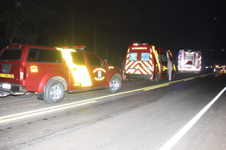 Motorista sofre ferimentos graves após caminhão colidir contra árvore