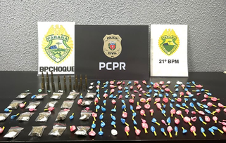 Em ação conjunta, polícia prende rapaz por tráfico de drogas e posse ilegal de munição