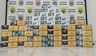 BPFRON e Polícia Militar apreendem vinhos e cigarros
