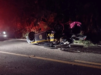 Viatura da PRF se envolve em acidente na BR-158 e dois agentes ficam feridos; um em estado grave