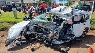 Homem morre e três pessoas ficam feridas em acidente na BR 277 em Santa Tereza do Oeste