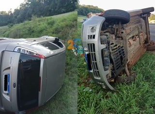 Mãe e filha ficam feridas após capotamento de carro na PR-281