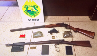 Drogas e armas de fogo são apreendidas em Coronel Vivida