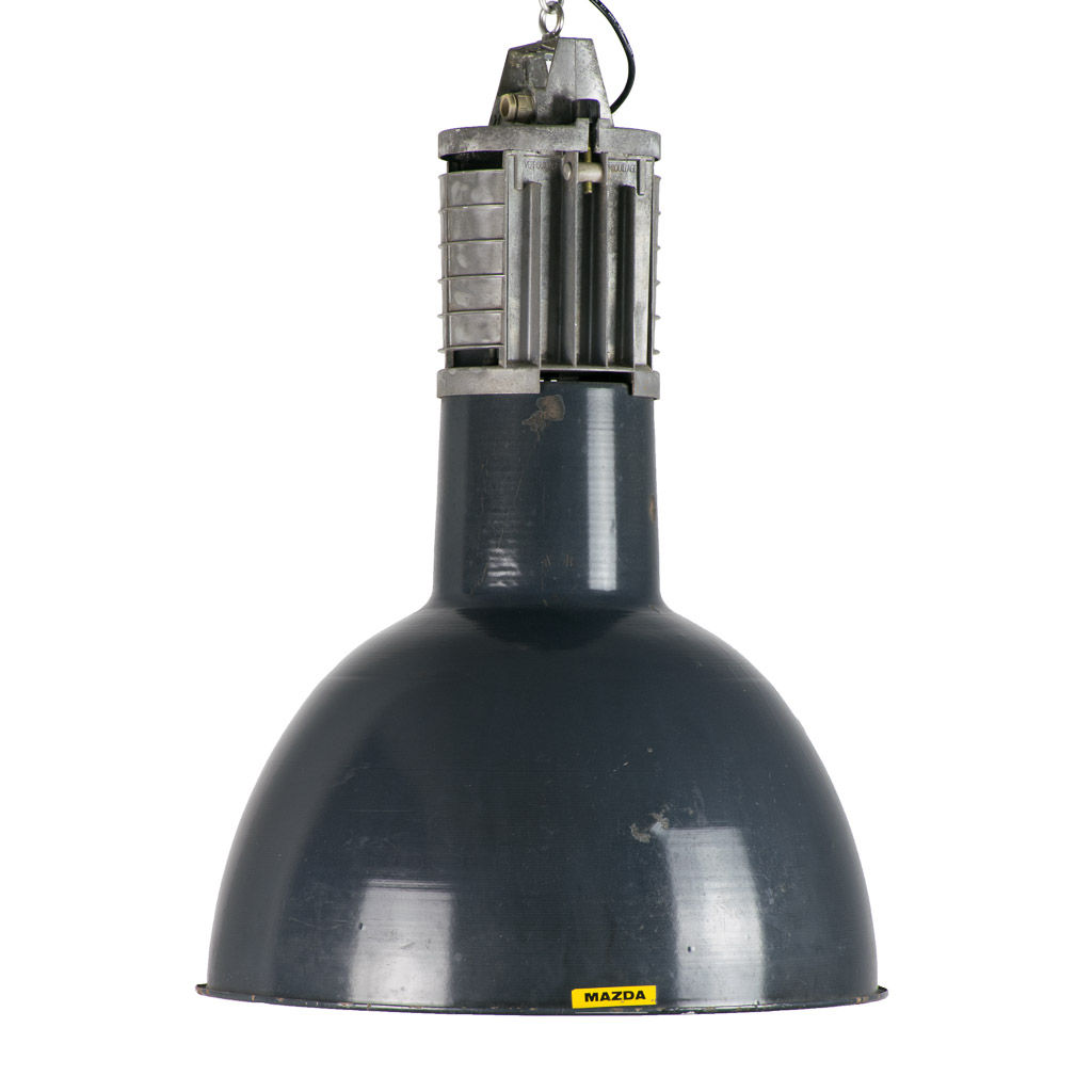 Dark Grey Enamel Factory Industrial Pendant by Mazda