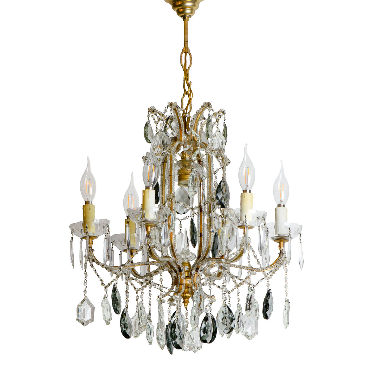 French Baccarat Multicolor Prisms Crystal Chandelier