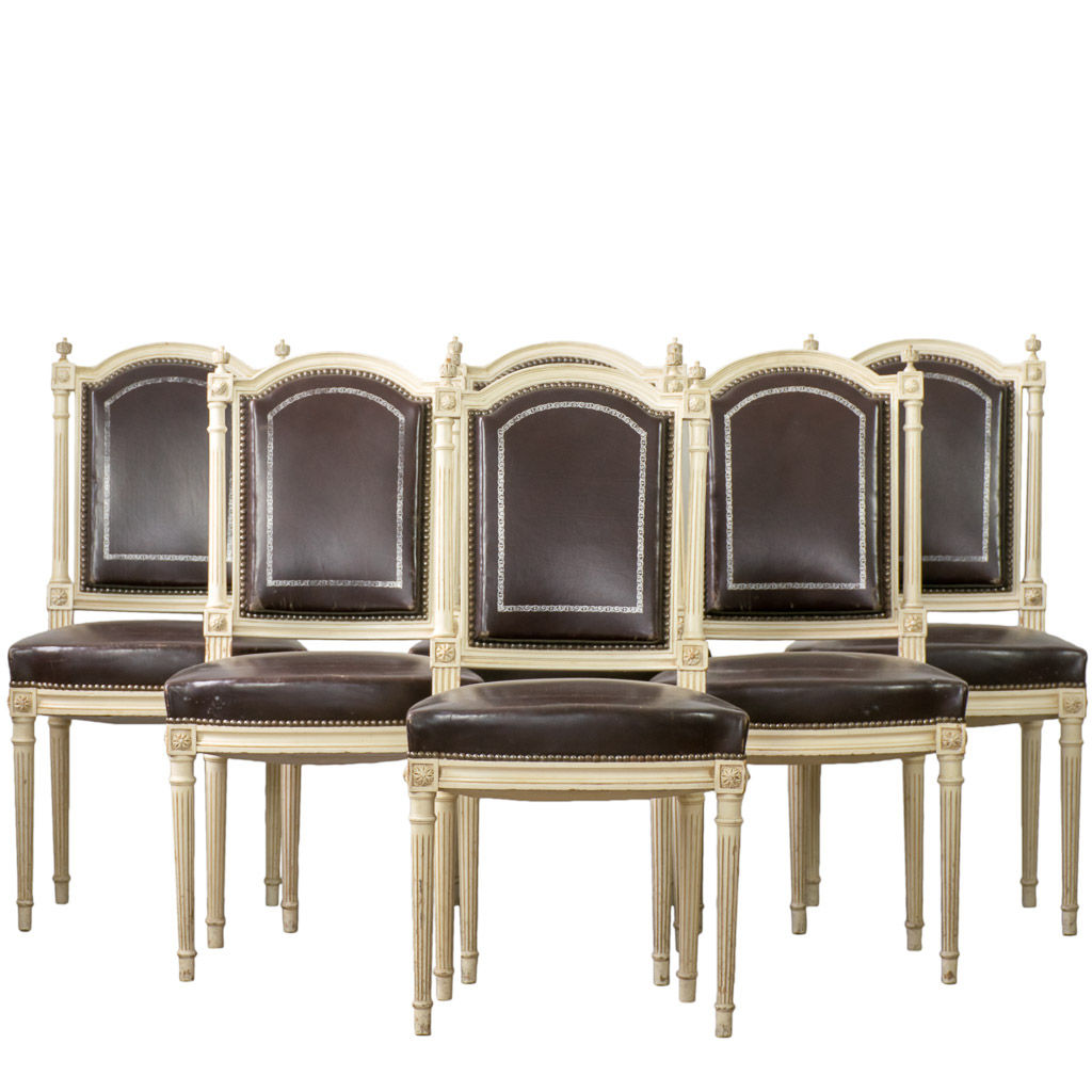 French Louis XVI Style Leather Chair