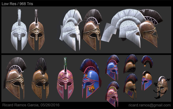 Helmet, testing low-res and textures